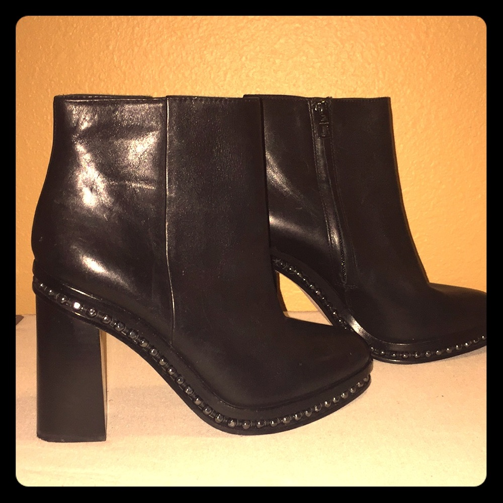 Coach leather studded Justina bootie